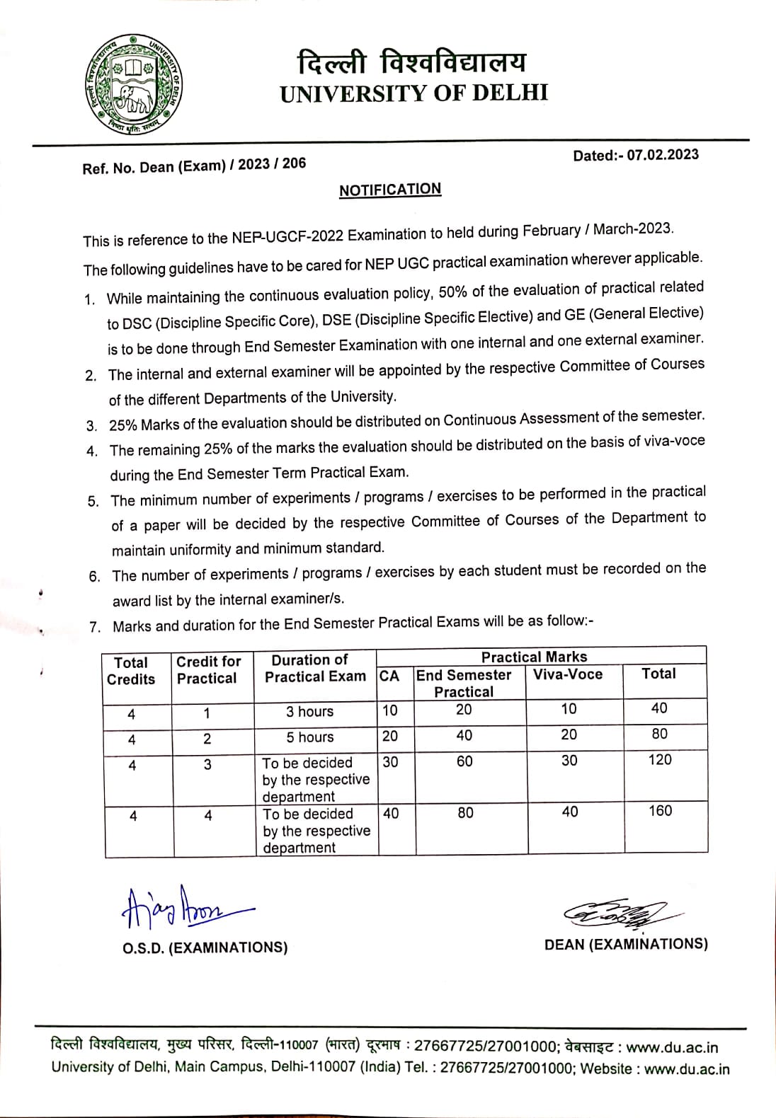 University of Delhi | Examination